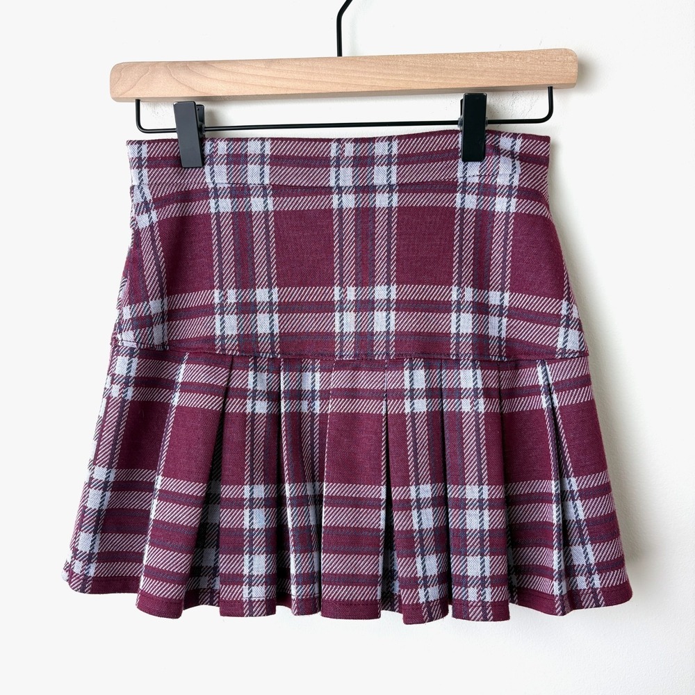 Academia Preppy Plaid‎ Pleated Skort Y2K JUNIORS L Grunge Mini Skirt Punk Indie